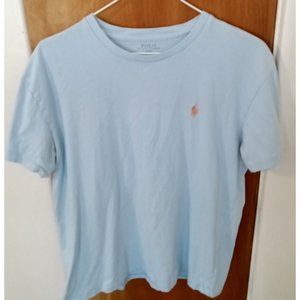 Polo Ralph Lauren Shirt Mens Large Light Blue Short Sleeve Pullover Pony Logo